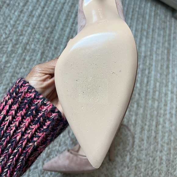 Gianvito Rossi Suede Heels Pointed-Toe Pumps Natural Light Pink Stilettos - Picture 11 of 13